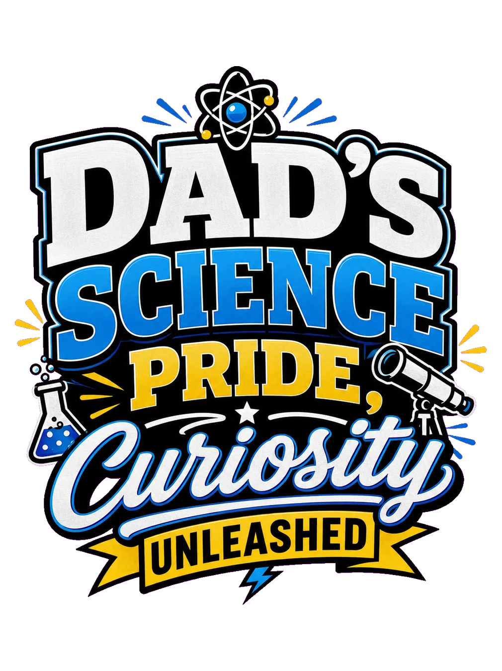 Dad’s Science Pride Typography Design β the original design artwork