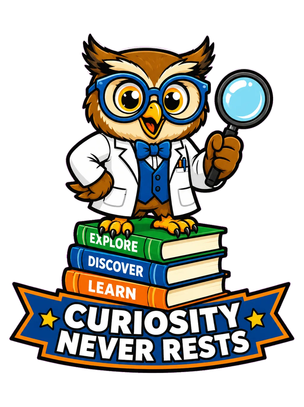 Science Dad Mascot: Curiosity Never Rests β the original design artwork
