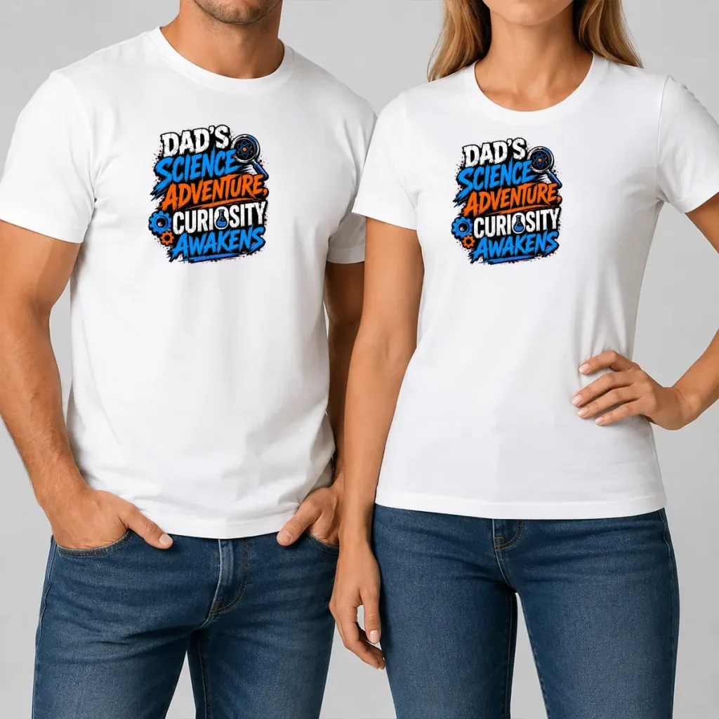 Science Adventure Streetwear: Curiosity Awakens — original design printed on a White T-Shirt